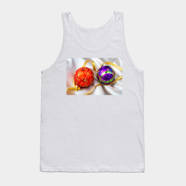 Red And Purple Christmas Ornaments Tank Top by photogarry